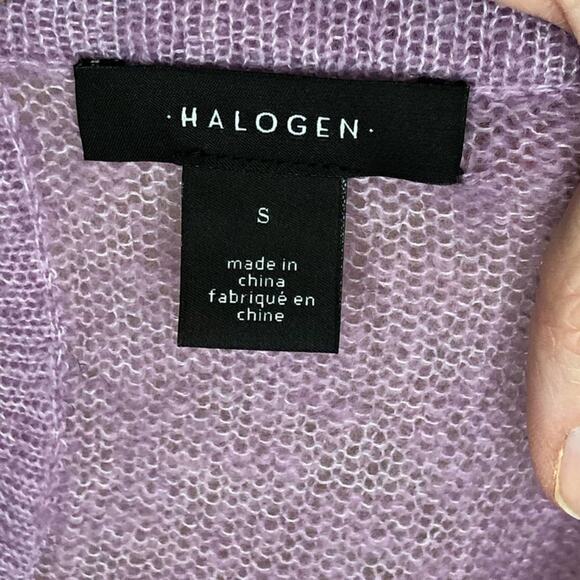 new Halogen Lilac Sweater size S Fringe Hem Eyelet Light weight - Picture 2 of 9